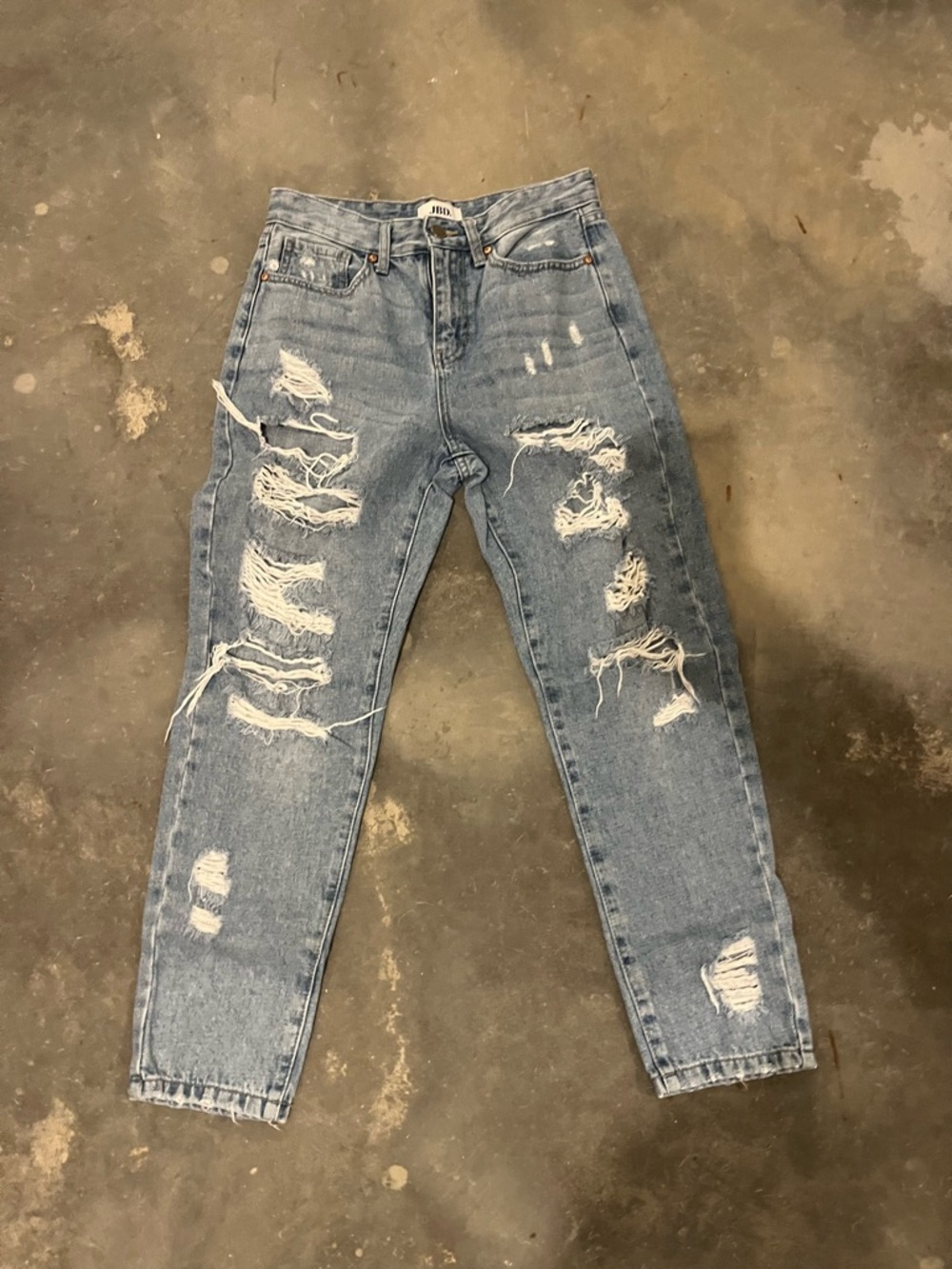 Just Black Light Blue Distressed Boyfriend Jeans
